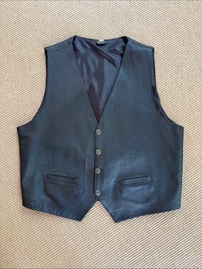 Brown Leather Vest by VeraPelle Made in Italy- L Unisex
